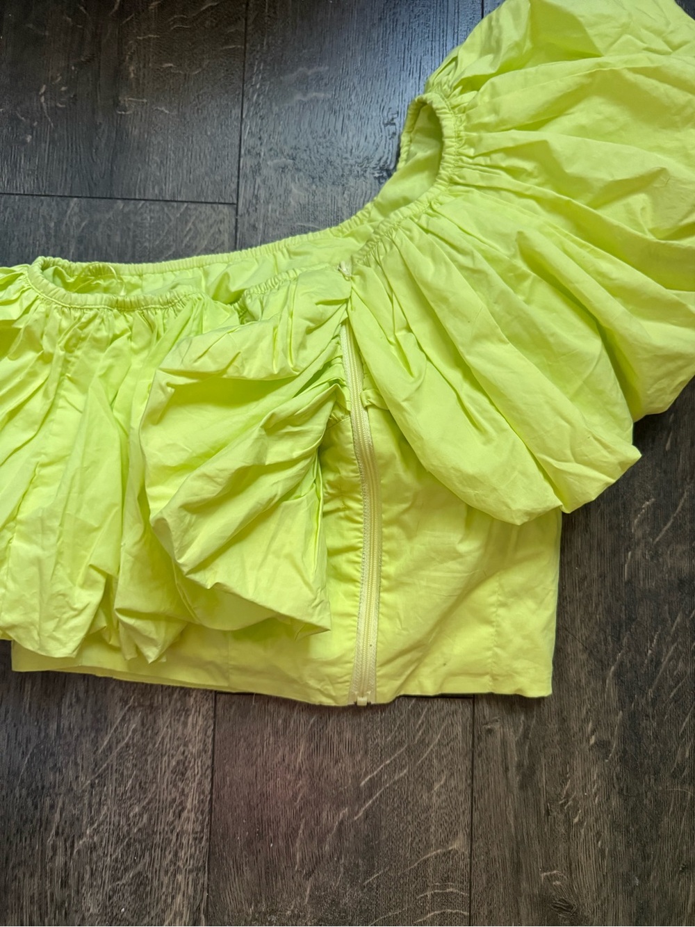 Yellow Ruffle Off-Shoulder Women's Top - Picture 3 of 3
